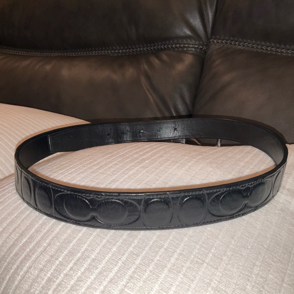 Coach Harness Signature Embossed Leather Cut to Size Reversible Belt F66125 - Picture 10 of 13